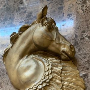 Bronzed Pegasus Horse Wall Sculpture